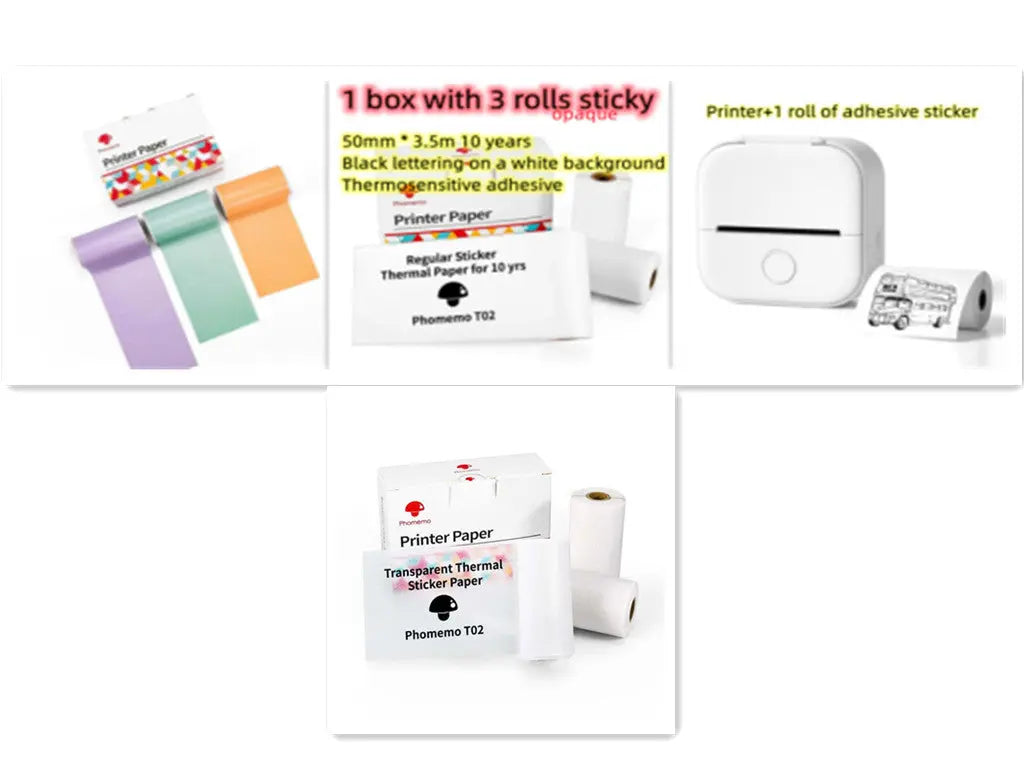 Portable Mini Thermal Label Printer Home Photo Printer Student Wrong Question Printer Bluetooth-compatible Mini Label Printer Price Tag AliExpress