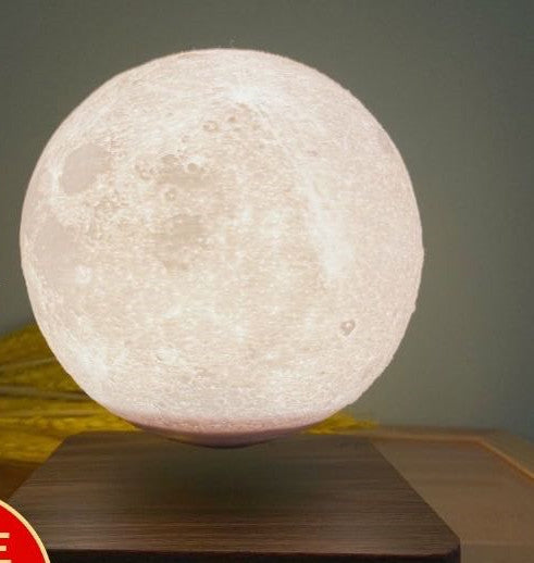 Magnetic Levitation Table Lamp Moon Light 3D Printing Planet Night Light - Luxora