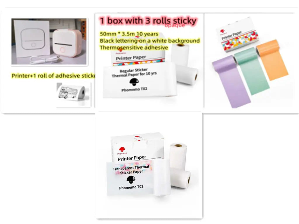 Portable Mini Thermal Label Printer Home Photo Printer Student Wrong Question Printer Bluetooth-compatible Mini Label Printer Price Tag AliExpress
