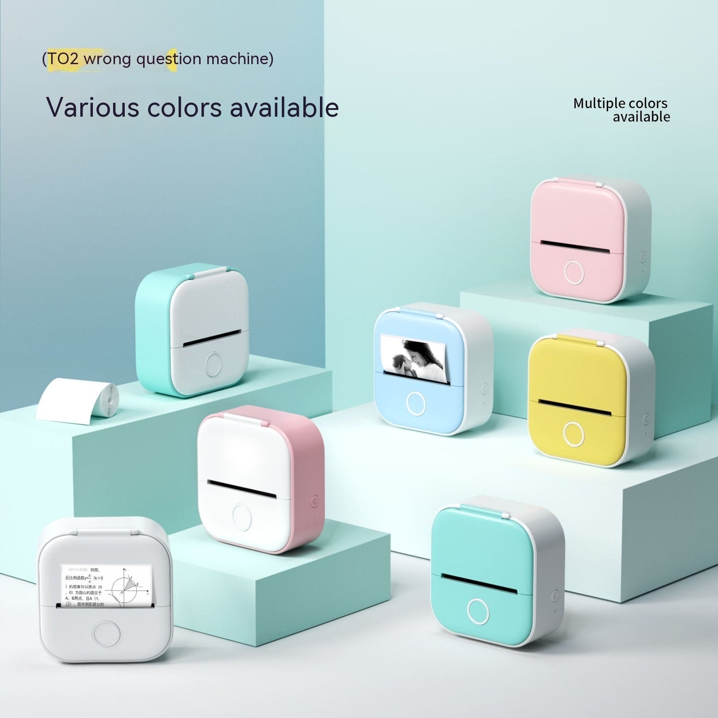 Portable Mini Thermal Label Printer Home Photo Printer Student Wrong Question Printer Bluetooth-compatible Mini Label Printer Price Tag AliExpress
