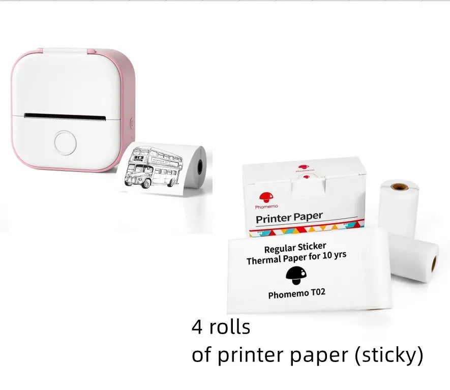 Portable Mini Thermal Label Printer Home Photo Printer Student Wrong Question Printer Bluetooth-compatible Mini Label Printer Price Tag AliExpress