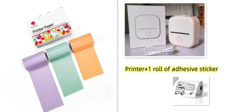 Portable Mini Thermal Label Printer Home Photo Printer Student Wrong Question Printer Bluetooth-compatible Mini Label Printer Price Tag AliExpress