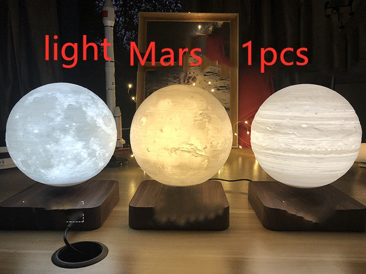 Magnetic Levitation Table Lamp Moon Light 3D Printing Planet Night Light - Luxora