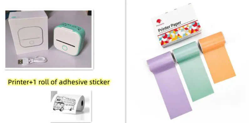 Portable Mini Thermal Label Printer Home Photo Printer Student Wrong Question Printer Bluetooth-compatible Mini Label Printer Price Tag AliExpress