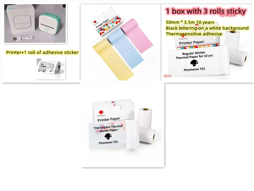 Portable Mini Thermal Label Printer Home Photo Printer Student Wrong Question Printer Bluetooth-compatible Mini Label Printer Price Tag AliExpress