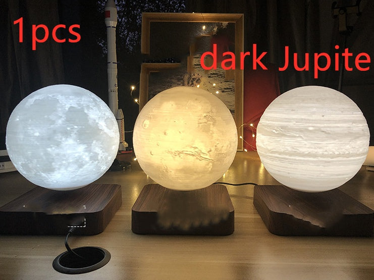 Magnetic Levitation Table Lamp Moon Light 3D Printing Planet Night Light - Luxora
