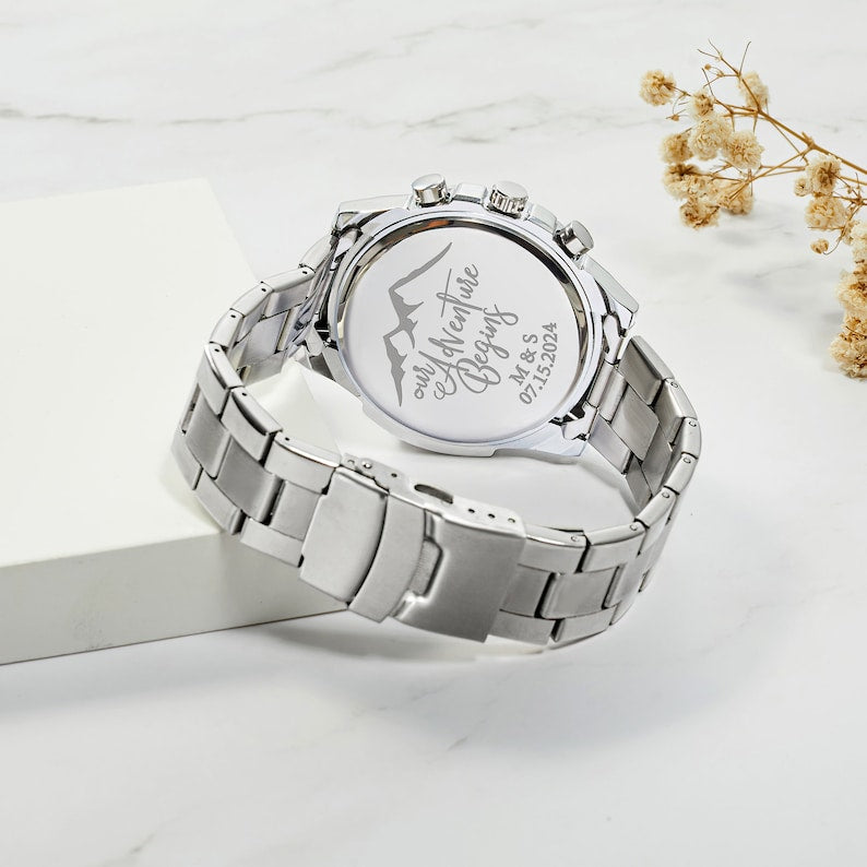 Personalized Mens Watch, Boyfriend Gift, Anniversary Gift Green Millie