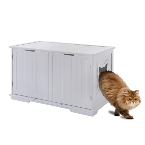 X-Large Cat Washroom Bench Litter Box Enclosure Furniture Box House Turquoise Cronus