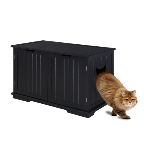 X-Large Cat Washroom Bench Litter Box Enclosure Furniture Box House Turquoise Cronus