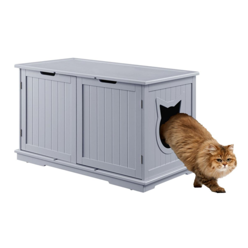X-Large Cat Washroom Bench Litter Box Enclosure Furniture Box House Turquoise Cronus