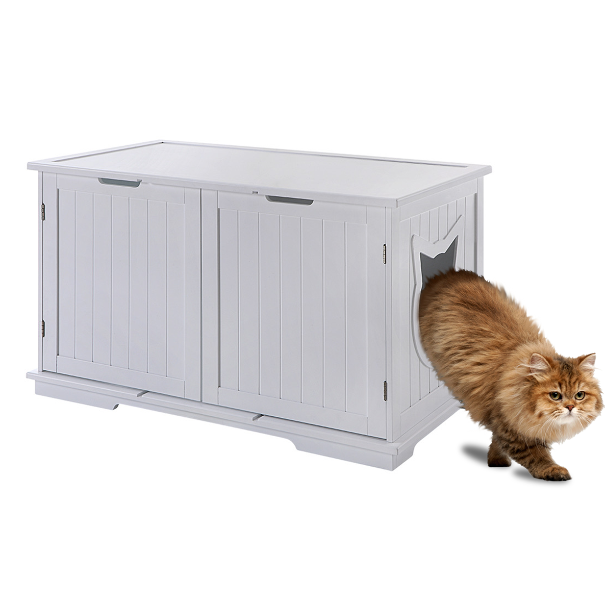 X-Large Cat Washroom Bench Litter Box Enclosure Furniture Box House Turquoise Cronus