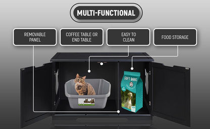 X-Large Cat Washroom Bench Litter Box Enclosure Furniture Box House Turquoise Cronus