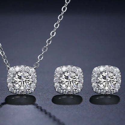 Set Square Necklace Stud Jewelry Set AliExpress