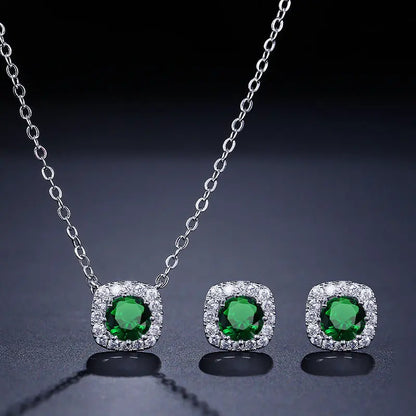 Set Square Necklace Stud Jewelry Set AliExpress
