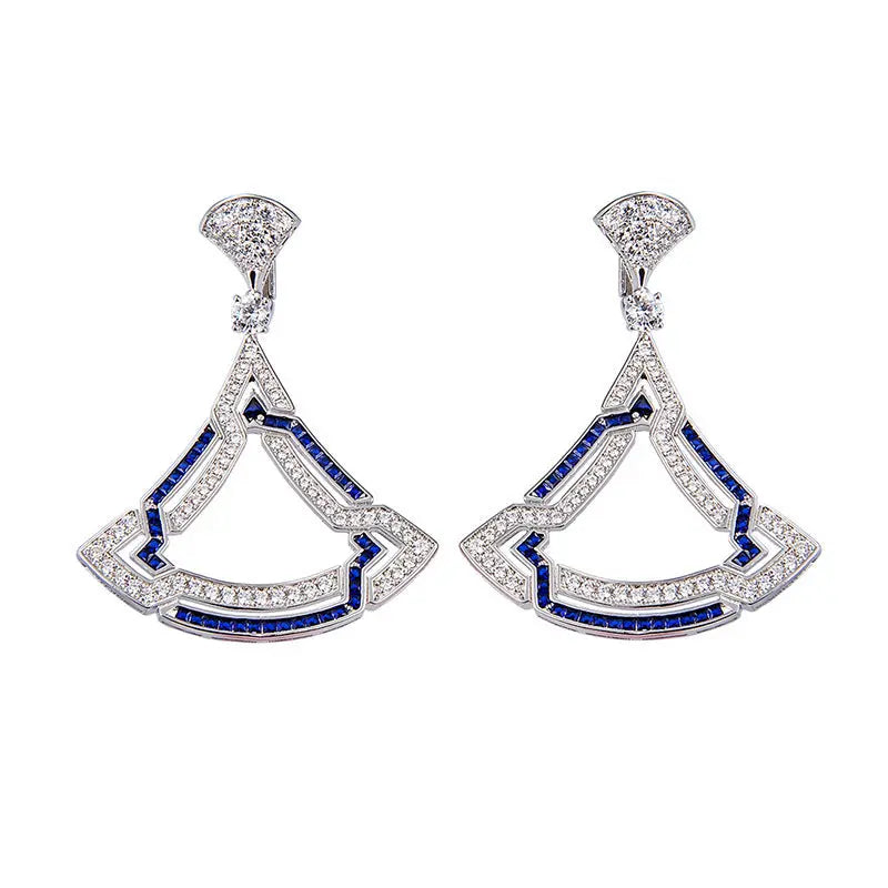 Women's Triangle Micro-set Zircon Necklace Earring Set AliExpress
