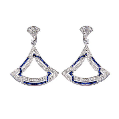 Women's Triangle Micro-set Zircon Necklace Earring Set AliExpress
