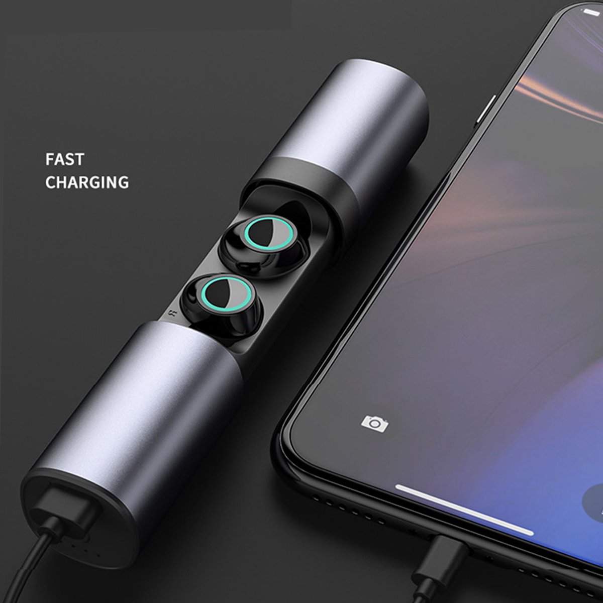 True Twin 2 In 1 Wireless Headphones With Phone Charger Salmon Lucky