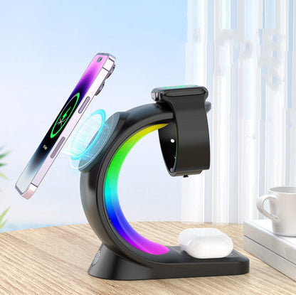 4 In 1 Magnetic Wireless Charger Fast Charging For Smart Phone Crimson Medea
