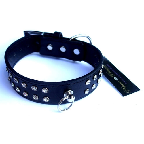 Double Row Crystal Rhinestone Dog Collars 10-20" Salmon Oscar