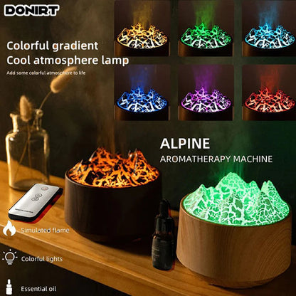New Volcanic Crack Aromatherapy Wood Grain Humidifier Home Office Maroon Asteria