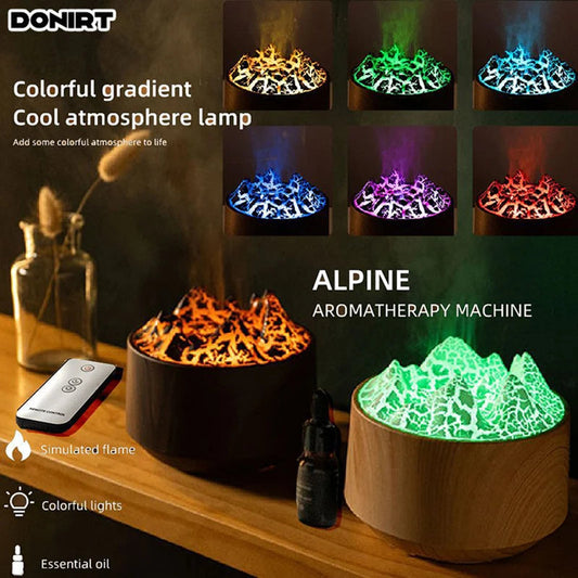 New Volcanic Crack Aromatherapy Wood Grain Humidifier Home Office Maroon Asteria