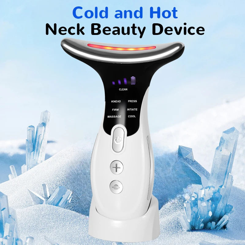 7 Colors Anti Wrinkle Facial Massager Neck Face Beauty Device Skin Maroon Asteria