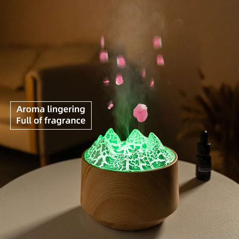 New Volcanic Crack Aromatherapy Wood Grain Humidifier Home Office Maroon Asteria