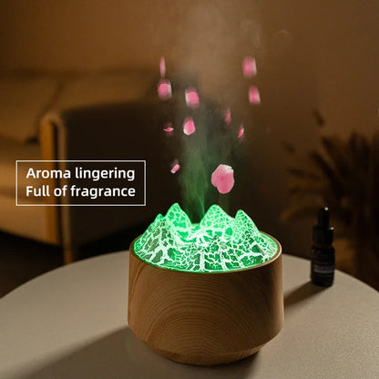 New Volcanic Crack Aromatherapy Wood Grain Humidifier Home Office Maroon Asteria