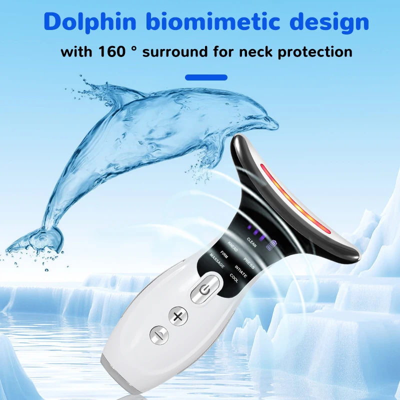 7 Colors Anti Wrinkle Facial Massager Neck Face Beauty Device Skin Maroon Asteria