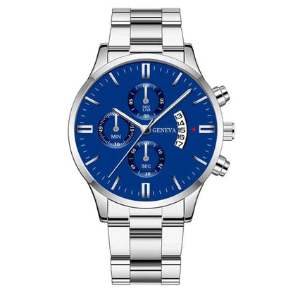 2023 Fashion Men Gold Stainless Steel Watch Luxury Calendar Quartz AliExpress
