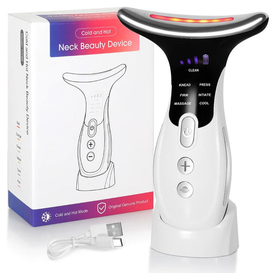 7 Colors Anti Wrinkle Facial Massager Neck Face Beauty Device Skin Maroon Asteria