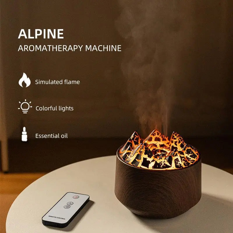 New Volcanic Crack Aromatherapy Wood Grain Humidifier Home Office Maroon Asteria