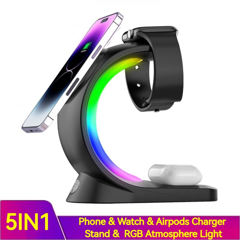 4 In 1 Magnetic Wireless Charger Fast Charging For Smart Phone Crimson Medea