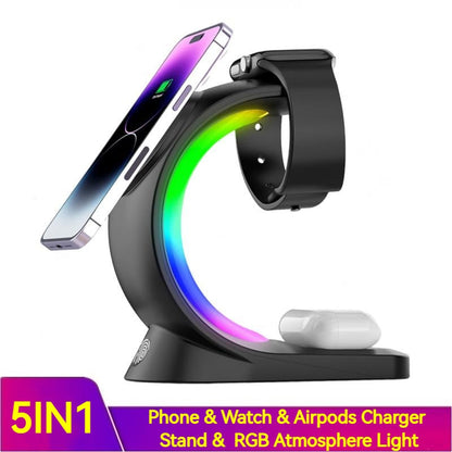 4 In 1 Magnetic Wireless Charger Fast Charging For Smart Phone Crimson Medea