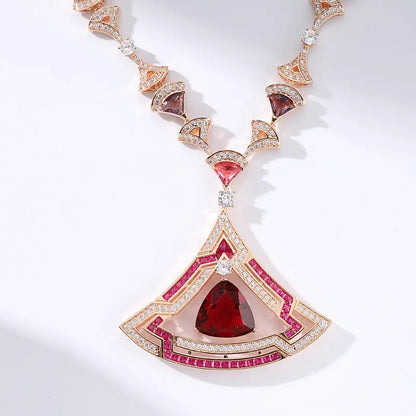 Women's Triangle Micro-set Zircon Necklace Earring Set AliExpress