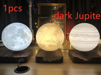 Magnetic Levitation Table Lamp Moon Light 3D Printing Planet Night Light - Luxora