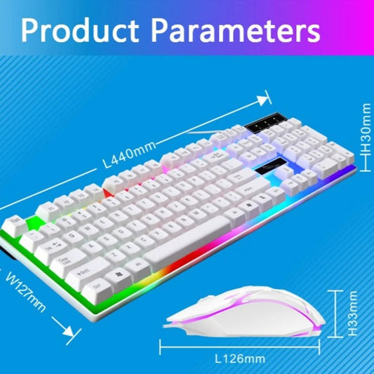 Ninja Dragons White Knight Gaming Keyboard and Mouse Set Yellow Pandora