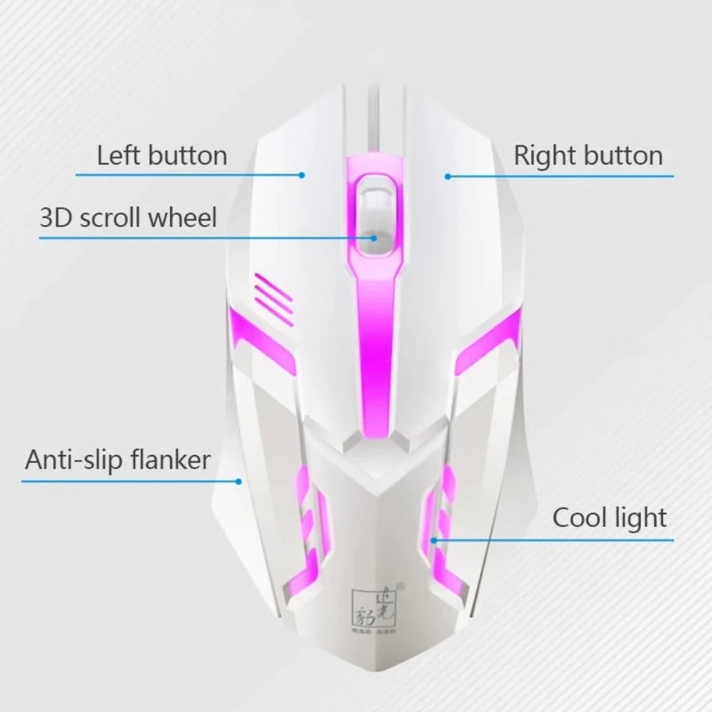 Ninja Dragons White Knight Gaming Keyboard and Mouse Set Yellow Pandora