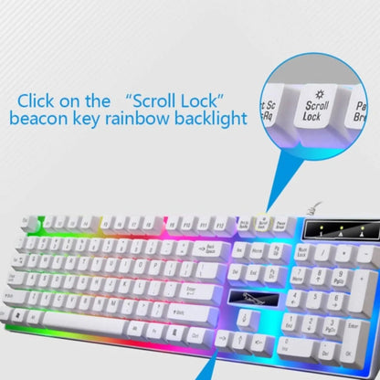 Ninja Dragons White Knight Gaming Keyboard and Mouse Set Yellow Pandora