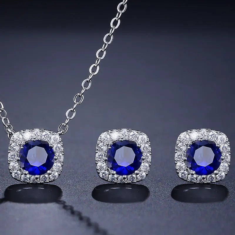 Set Square Necklace Stud Jewelry Set AliExpress