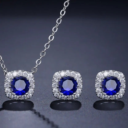 Set Square Necklace Stud Jewelry Set AliExpress