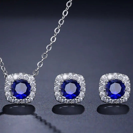 Set Square Necklace Stud Jewelry Set AliExpress