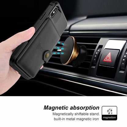 360 Protection Magnetic Leather Wallet Armor Case for iPhone Yellow Pandora