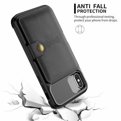 360 Protection Magnetic Leather Wallet Armor Case for iPhone Yellow Pandora