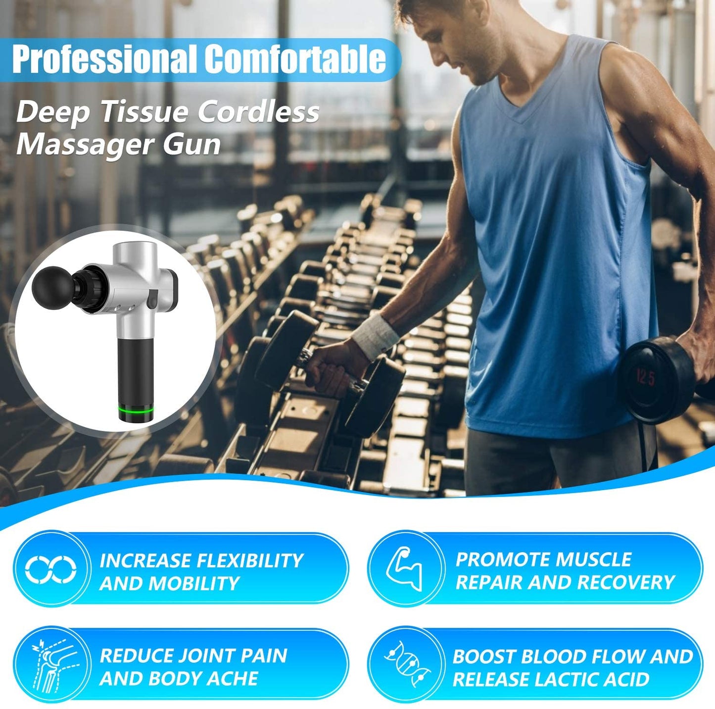 30 Speeds Premium 6 Heads  Handheld Massager Yellow Pandora