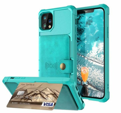 360 Protection Magnetic Leather Wallet Armor Case for iPhone Yellow Pandora