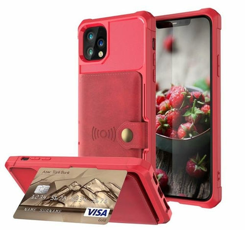 360 Protection Magnetic Leather Wallet Armor Case for iPhone Yellow Pandora